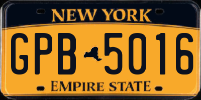 NY license plate GPB5016