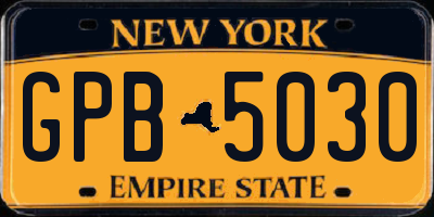 NY license plate GPB5030
