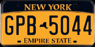 NY license plate GPB5044