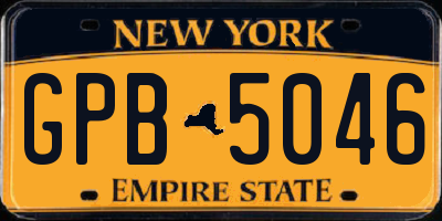 NY license plate GPB5046