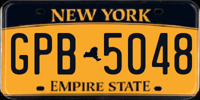 NY license plate GPB5048