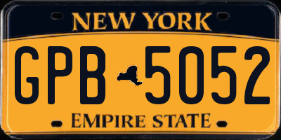 NY license plate GPB5052