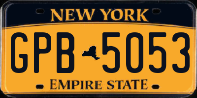 NY license plate GPB5053