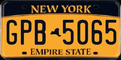 NY license plate GPB5065