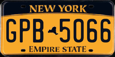 NY license plate GPB5066