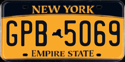 NY license plate GPB5069