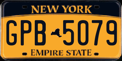 NY license plate GPB5079