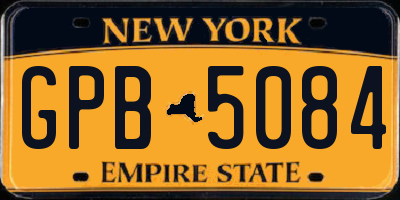NY license plate GPB5084
