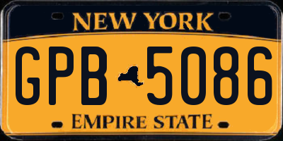 NY license plate GPB5086