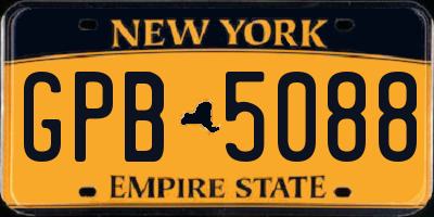 NY license plate GPB5088