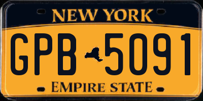 NY license plate GPB5091