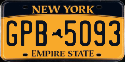 NY license plate GPB5093