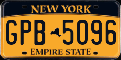 NY license plate GPB5096