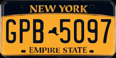NY license plate GPB5097