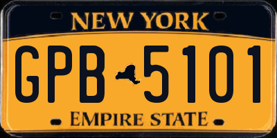 NY license plate GPB5101