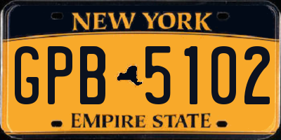NY license plate GPB5102