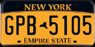 NY license plate GPB5105