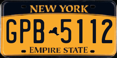 NY license plate GPB5112