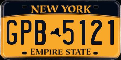 NY license plate GPB5121