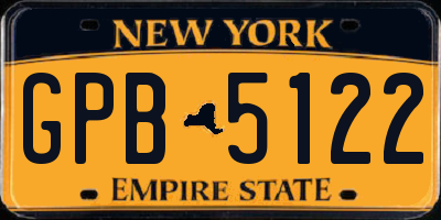 NY license plate GPB5122