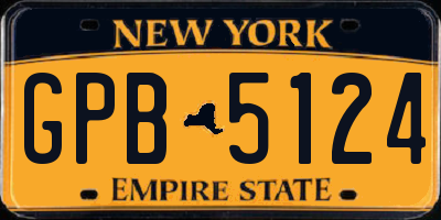 NY license plate GPB5124