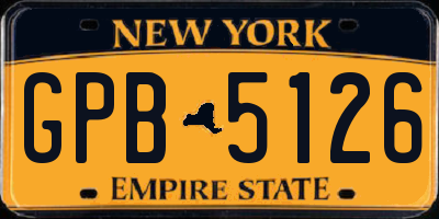 NY license plate GPB5126