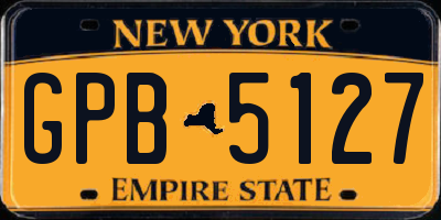 NY license plate GPB5127