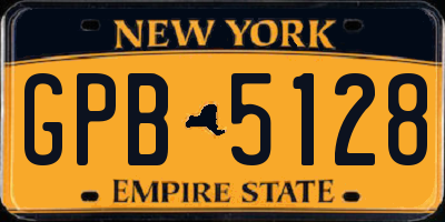 NY license plate GPB5128