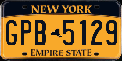 NY license plate GPB5129