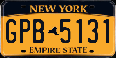 NY license plate GPB5131