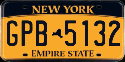 NY license plate GPB5132