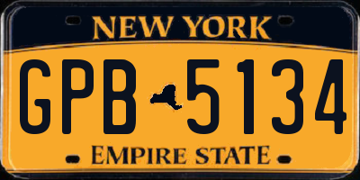 NY license plate GPB5134
