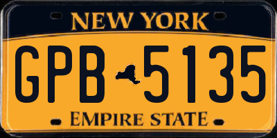 NY license plate GPB5135