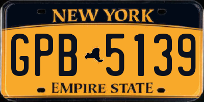 NY license plate GPB5139