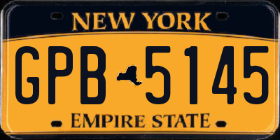 NY license plate GPB5145
