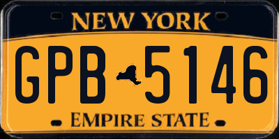 NY license plate GPB5146