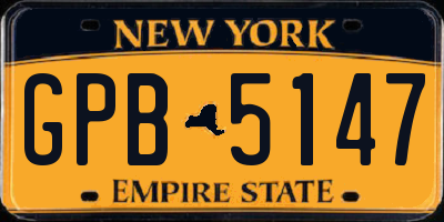 NY license plate GPB5147