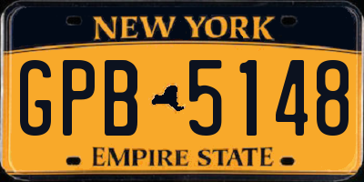 NY license plate GPB5148