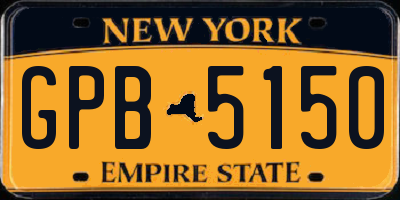 NY license plate GPB5150