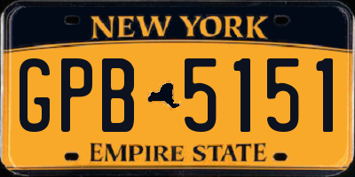 NY license plate GPB5151