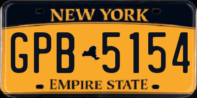 NY license plate GPB5154