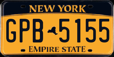 NY license plate GPB5155