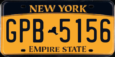 NY license plate GPB5156