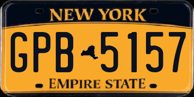 NY license plate GPB5157