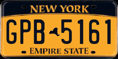 NY license plate GPB5161
