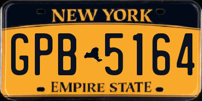 NY license plate GPB5164