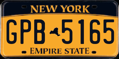 NY license plate GPB5165