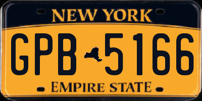 NY license plate GPB5166