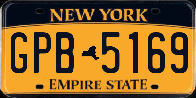 NY license plate GPB5169