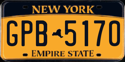 NY license plate GPB5170